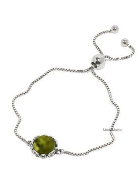 Handmade Recycled Glass Slider Bracelet Sterling Silver Adjustable